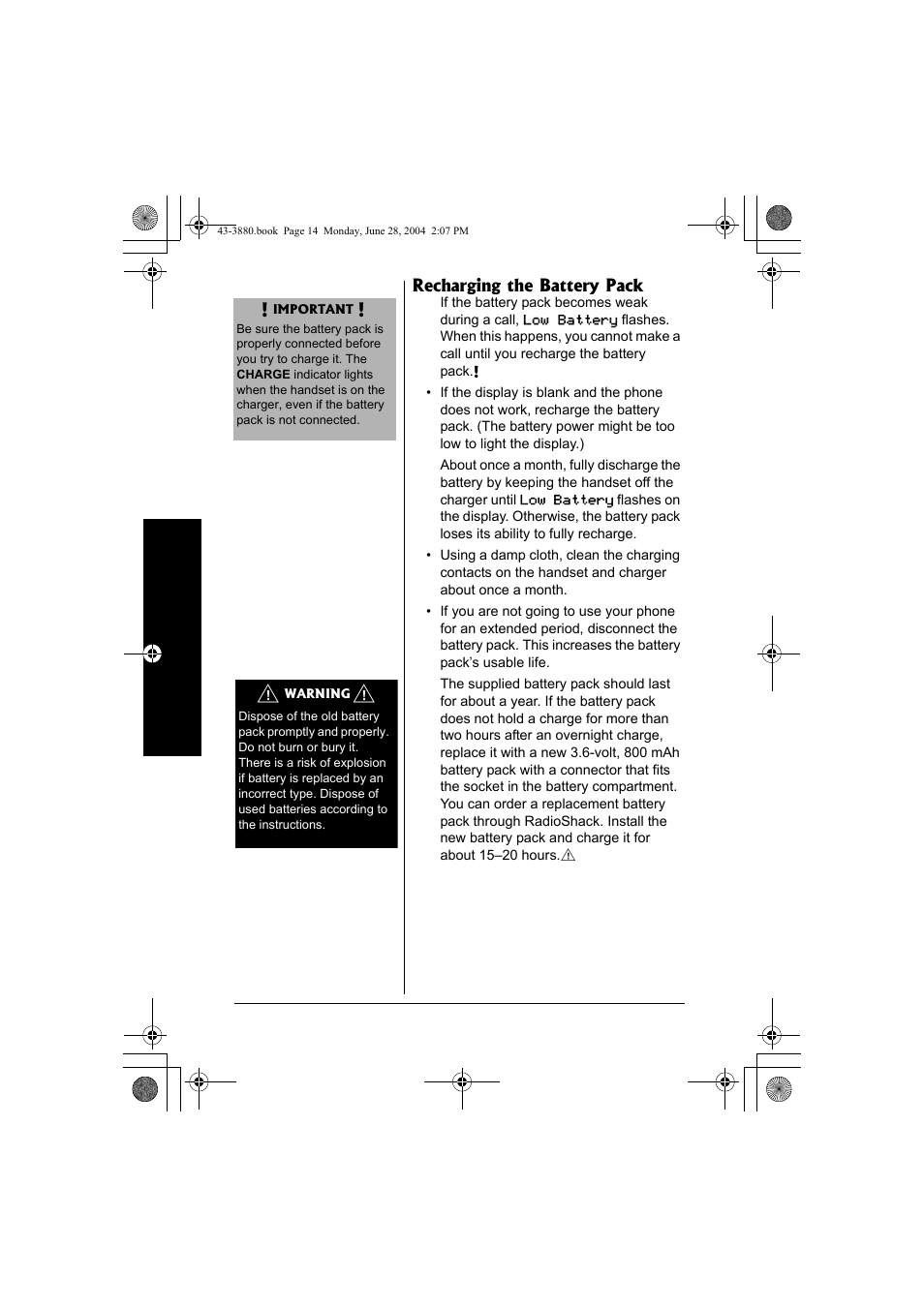Radio Shack 43-3872 User Manual | Page 14 / 76