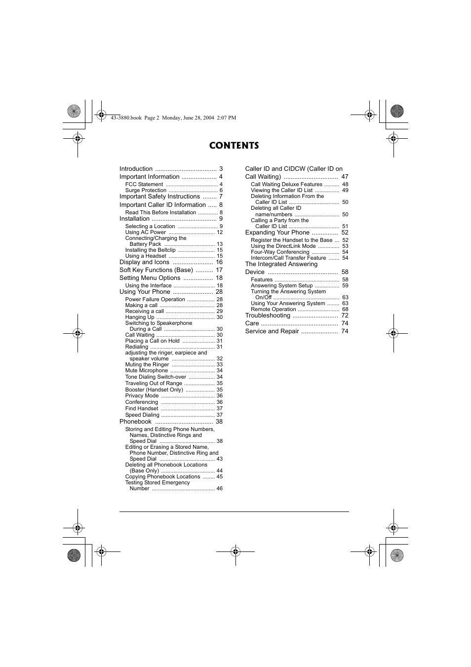 Radio Shack 43-3872 User Manual | Page 2 / 76