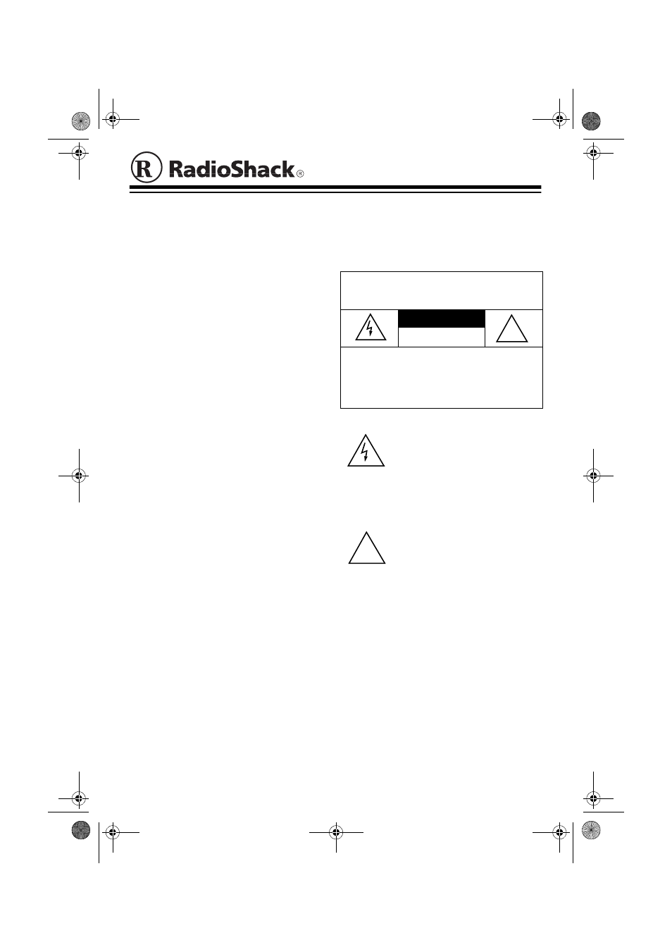 Radio Shack 63-984 User Manual | 6 pages