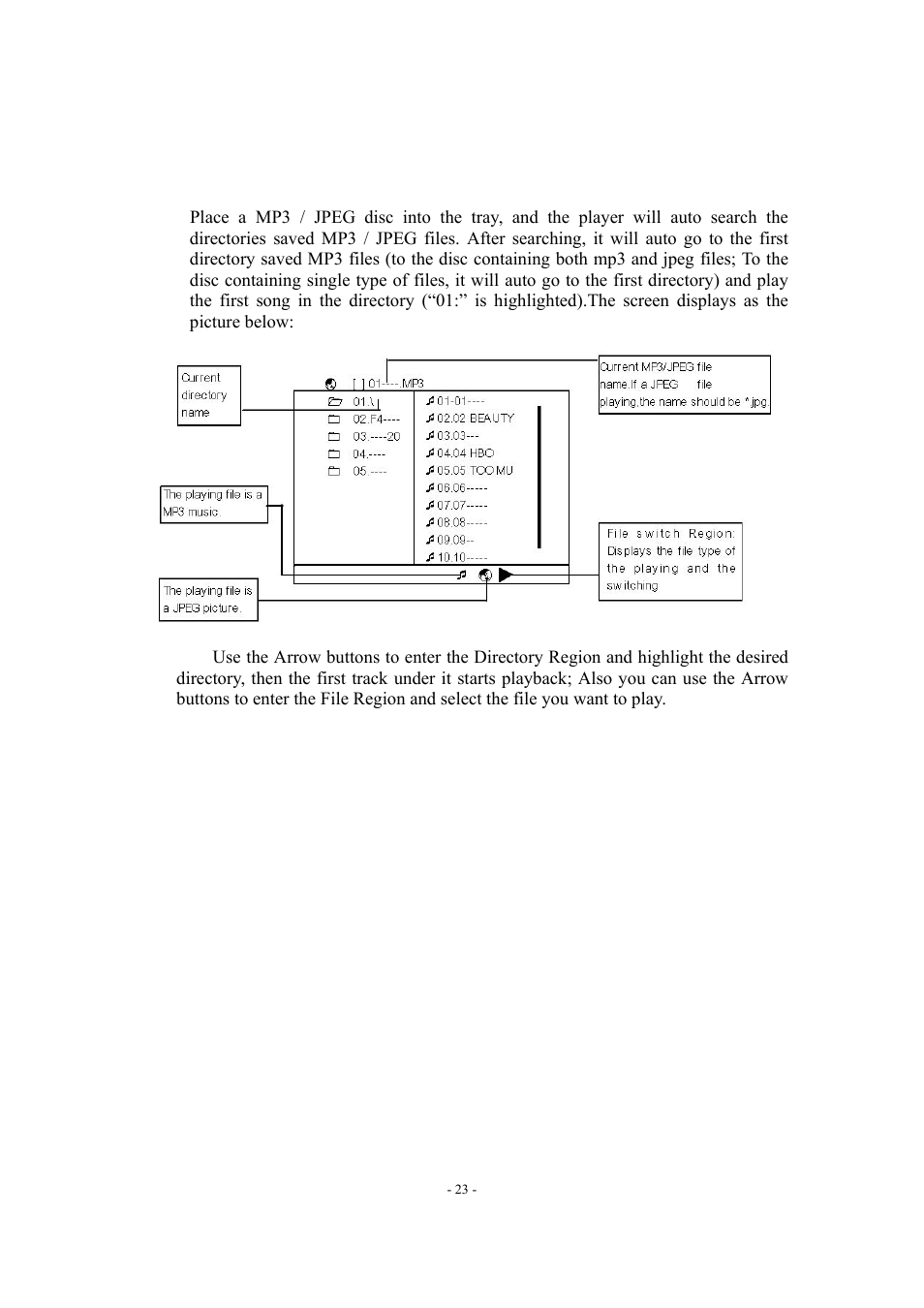 10 . playing mp3 and jpeg discs | Radio Shack P20LCDD User Manual | Page 24 / 28