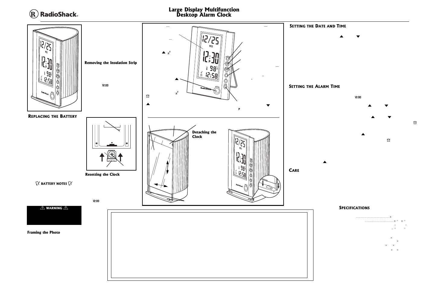 Radio Shack 63-1413 User Manual | 2 pages