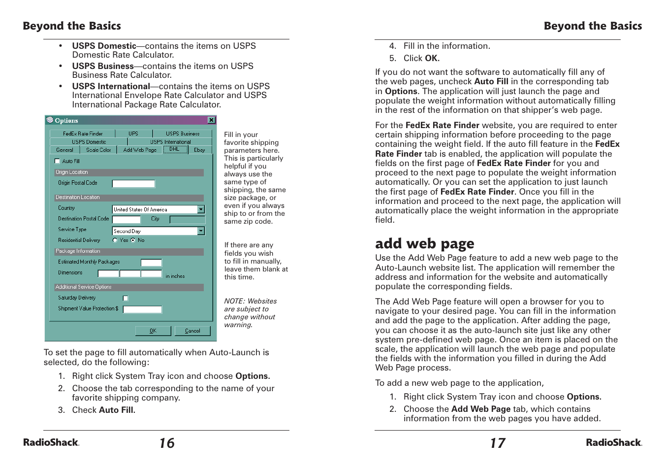 Add web page | Radio Shack USB Electronic Scale User Manual | Page 9 / 11