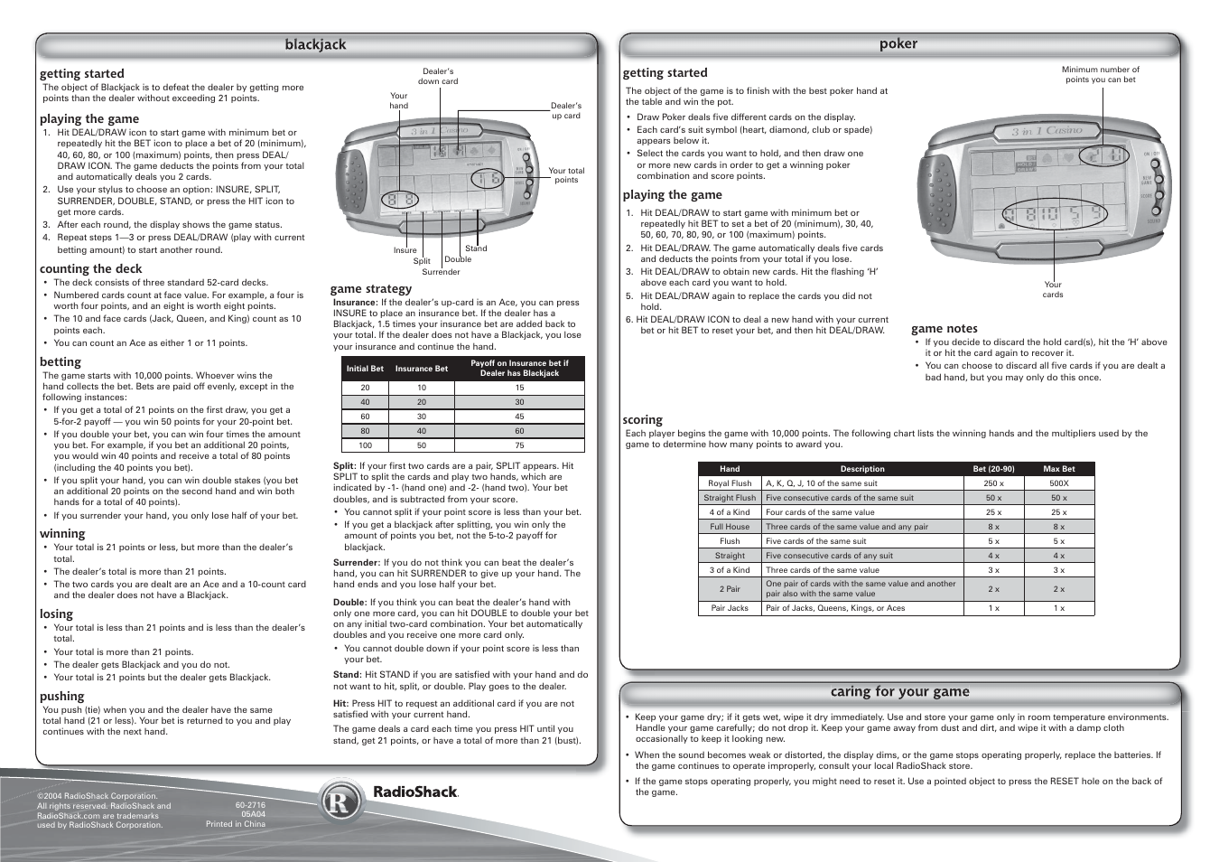 Radio Shack 60-2716 User Manual | Page 2 / 2