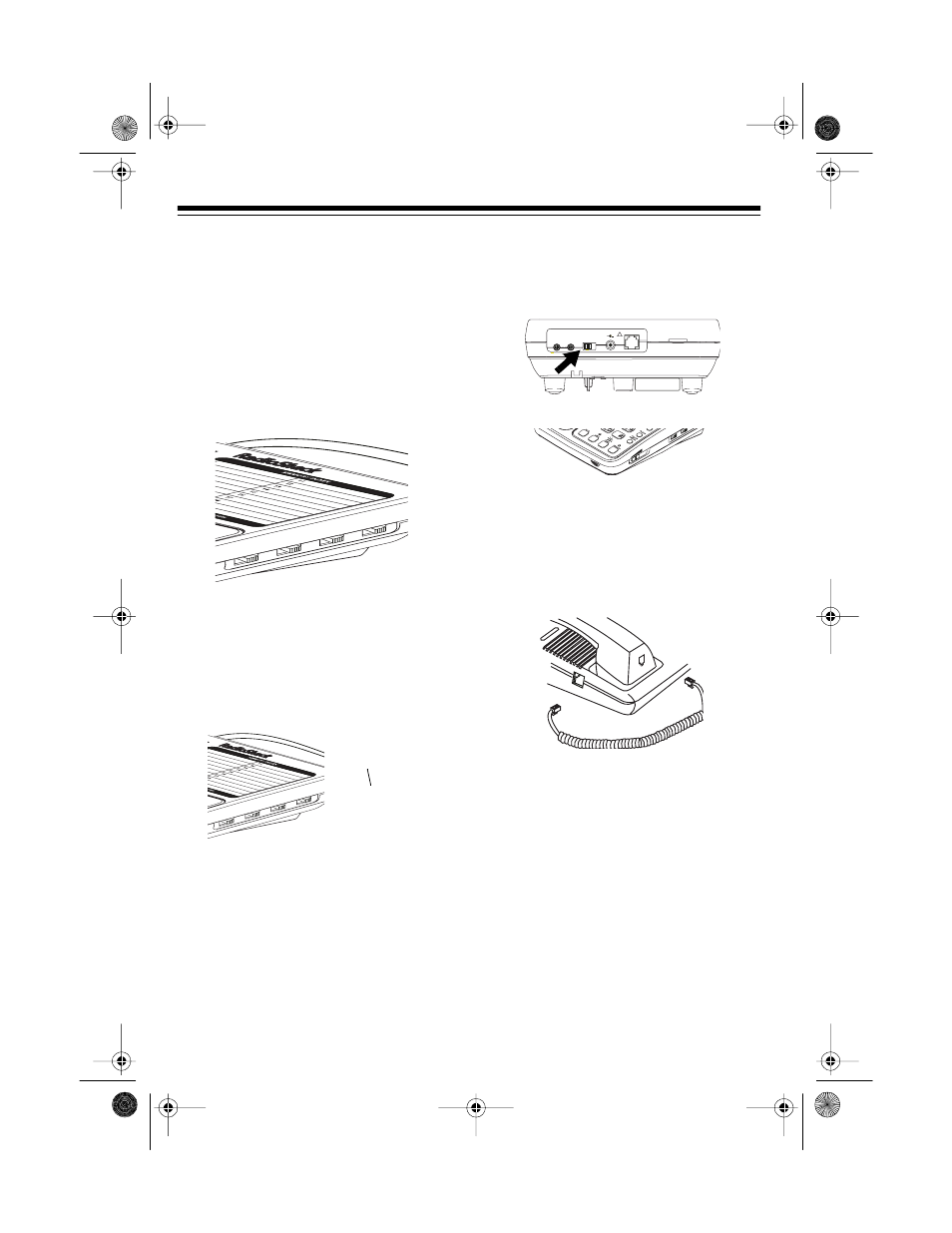 Connecting the handset, On the back of the phone to, This turns off line 2’s status indicator | Off lo hi off lo hi, Line 2 defeat, Two-line coupler | Radio Shack ET-652 User Manual | Page 6 / 20