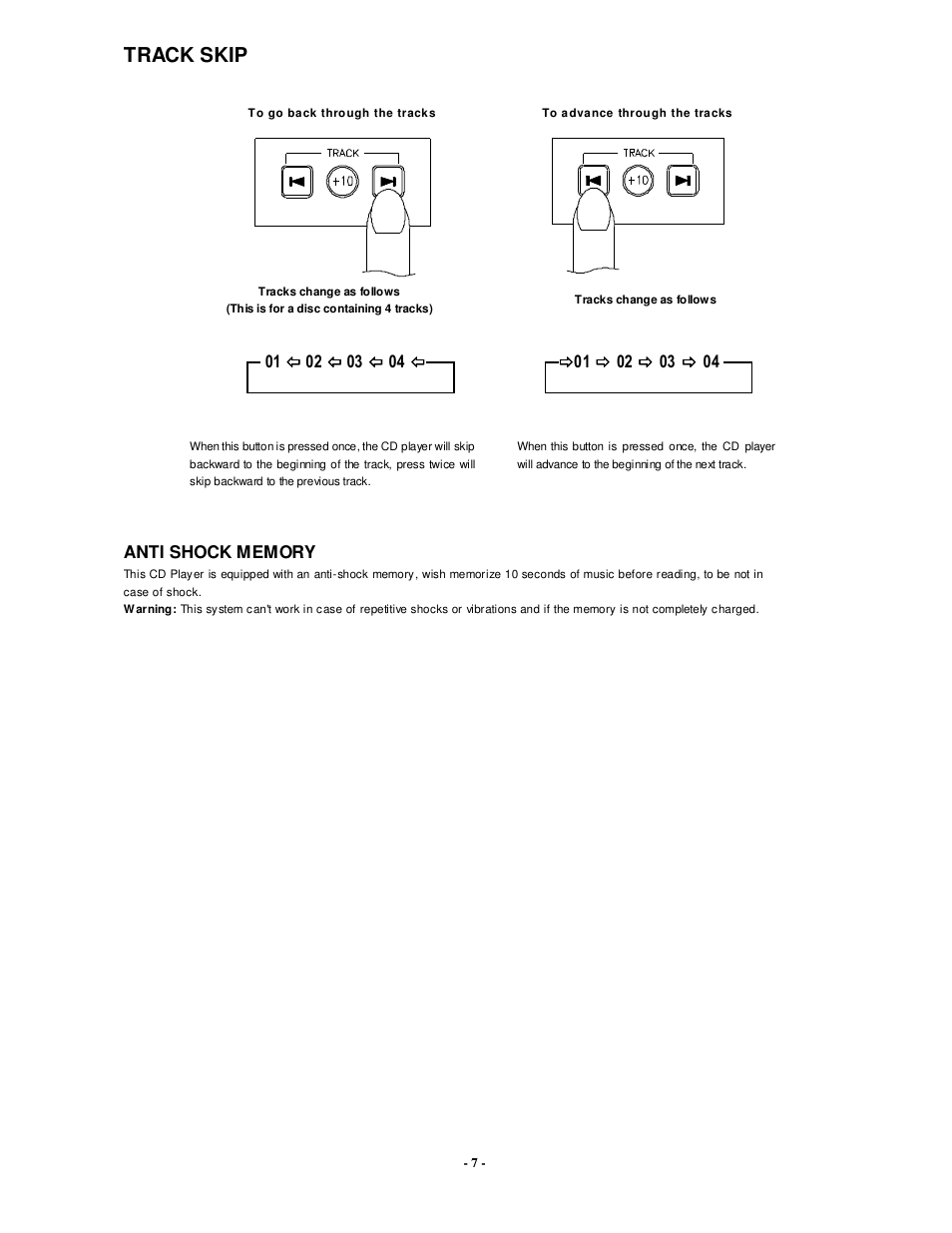 Track skip | Radio Shack PDCD810 User Manual | Page 8 / 11