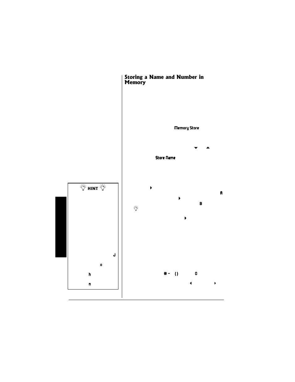 Storing a name and number in memory | Radio Shack 43-3817 User Manual | Page 18 / 40