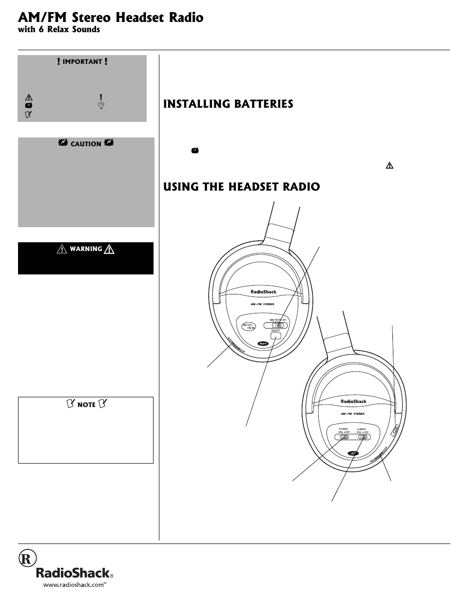 Radio Shack 12-942 User Manual | 2 pages