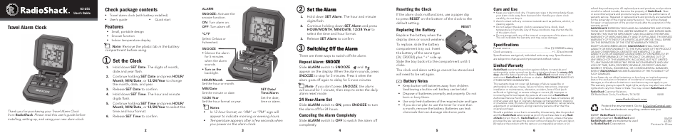 Radio Shack 63-251 User Manual | 1 page