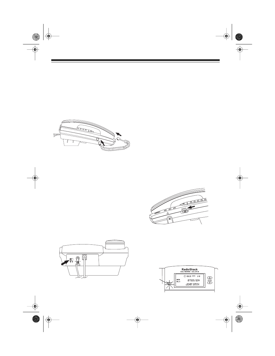 Connecting the handset, Setting the dialing mode, Setting the ringer volume | Radio Shack 1250 User Manual | Page 10 / 24