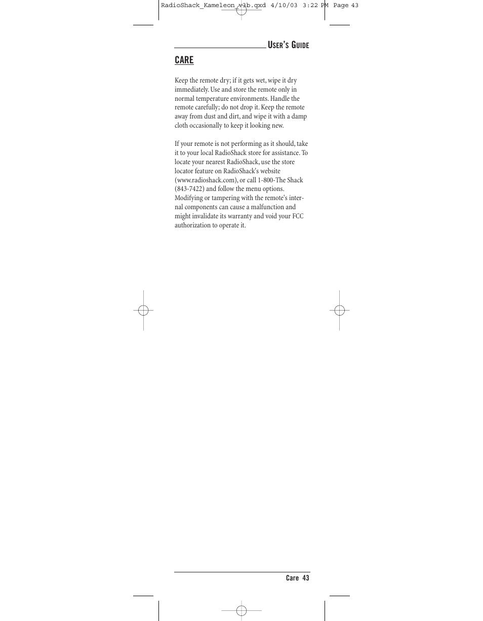 Radio Shack TOUCHSCREEN REMOTE User Manual | Page 43 / 62