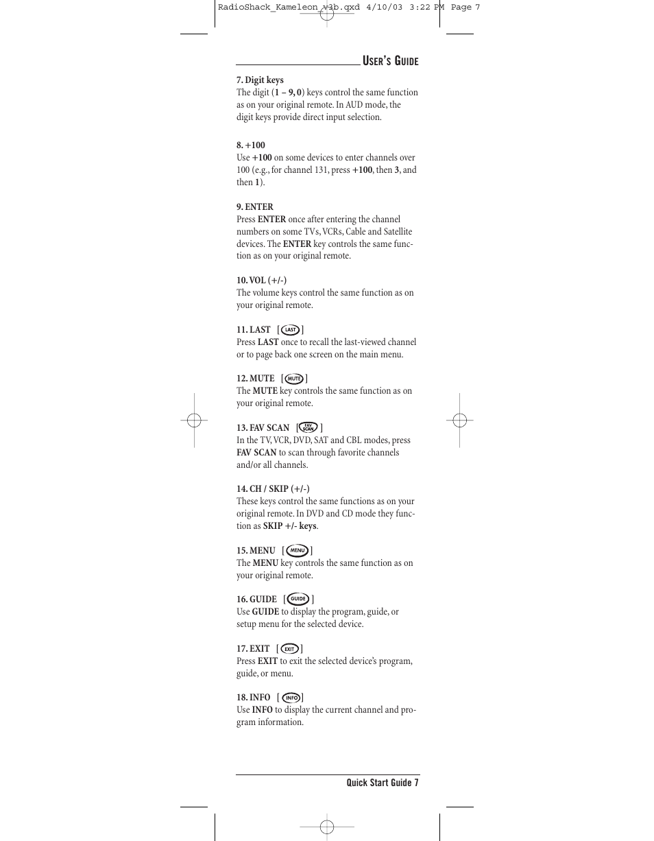 Radio Shack TOUCHSCREEN REMOTE User Manual | Page 7 / 62
