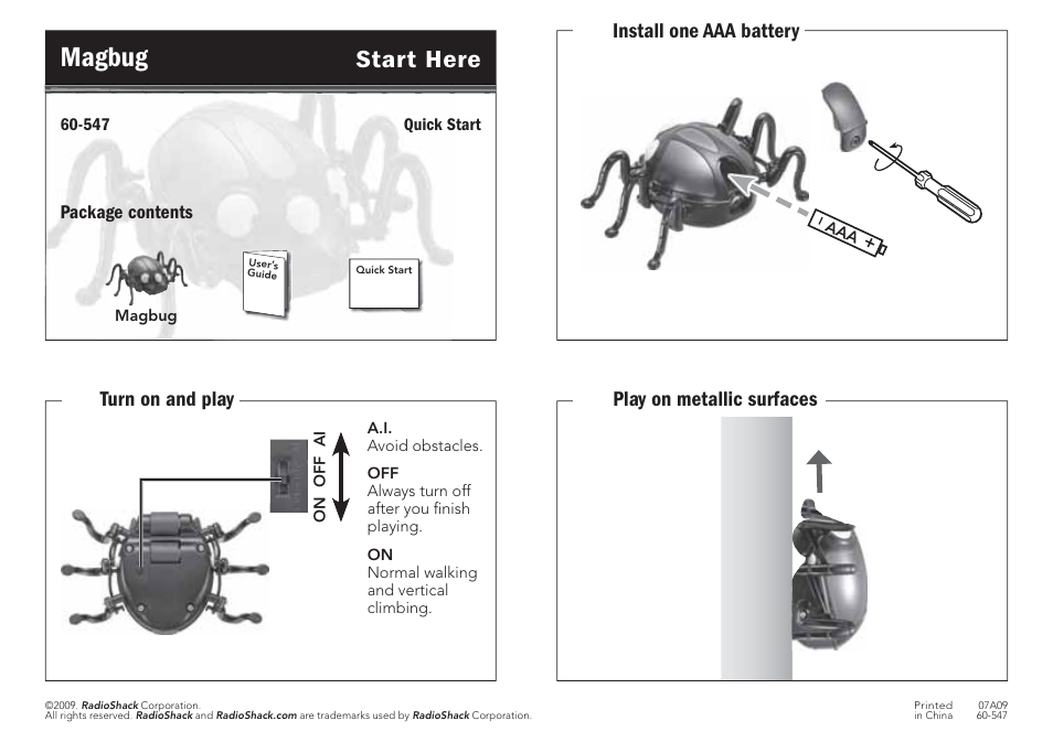 Radio Shack Magbug 60-547 User Manual | 1 page