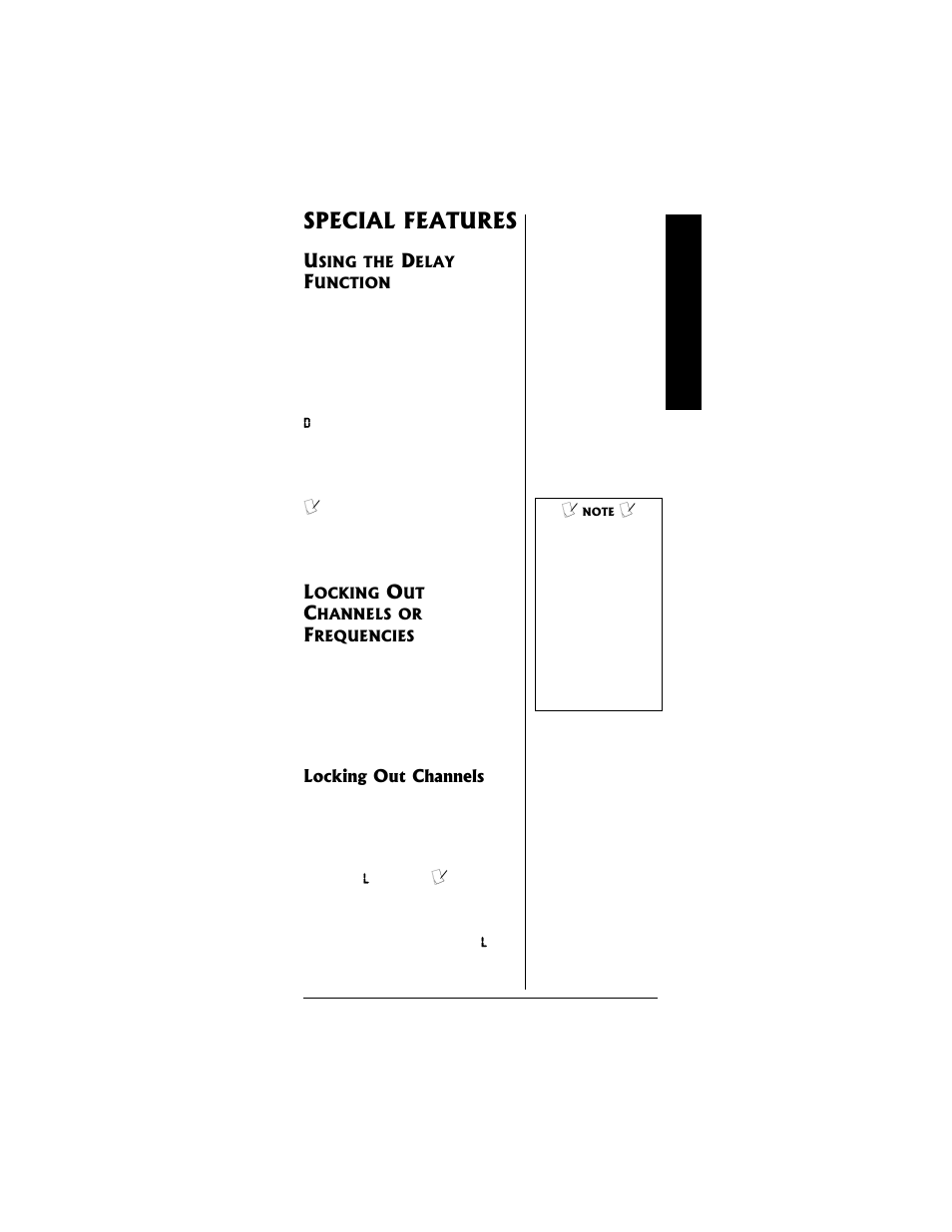 Special features | Radio Shack PRO-95 User Manual | Page 45 / 92