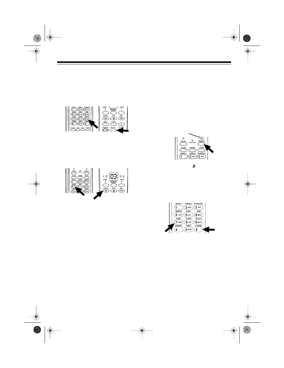 Deleting messages, Changing the remote operation security code | Radio Shack TAD-1029 User Manual | Page 27 / 36