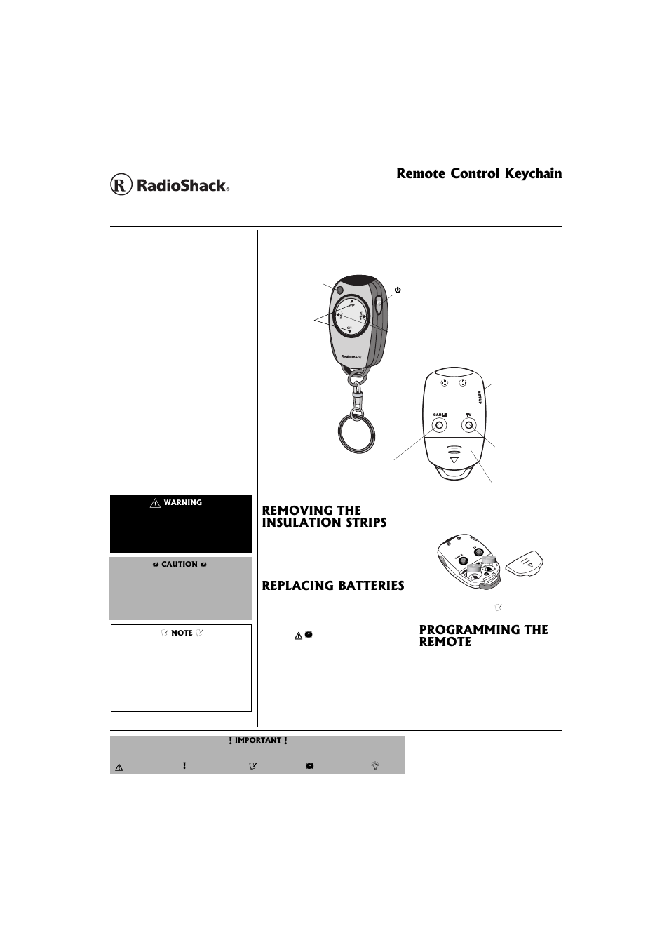 Radio Shack 63-1166 User Manual | 6 pages