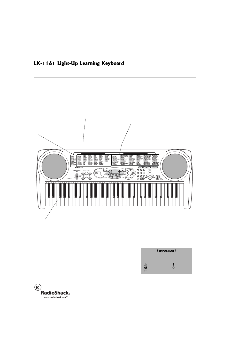 Radio Shack LK-1161 User Manual | 16 pages