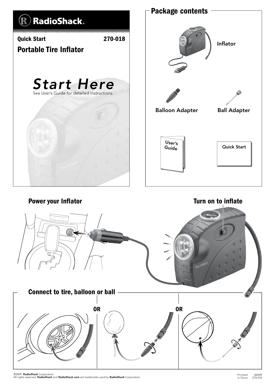 Radio Shack 270-018 User Manual | 1 page