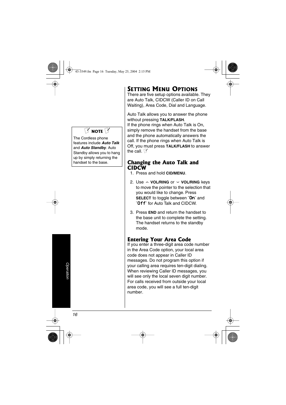 Radio Shack 43-3549 User Manual | Page 16 / 36