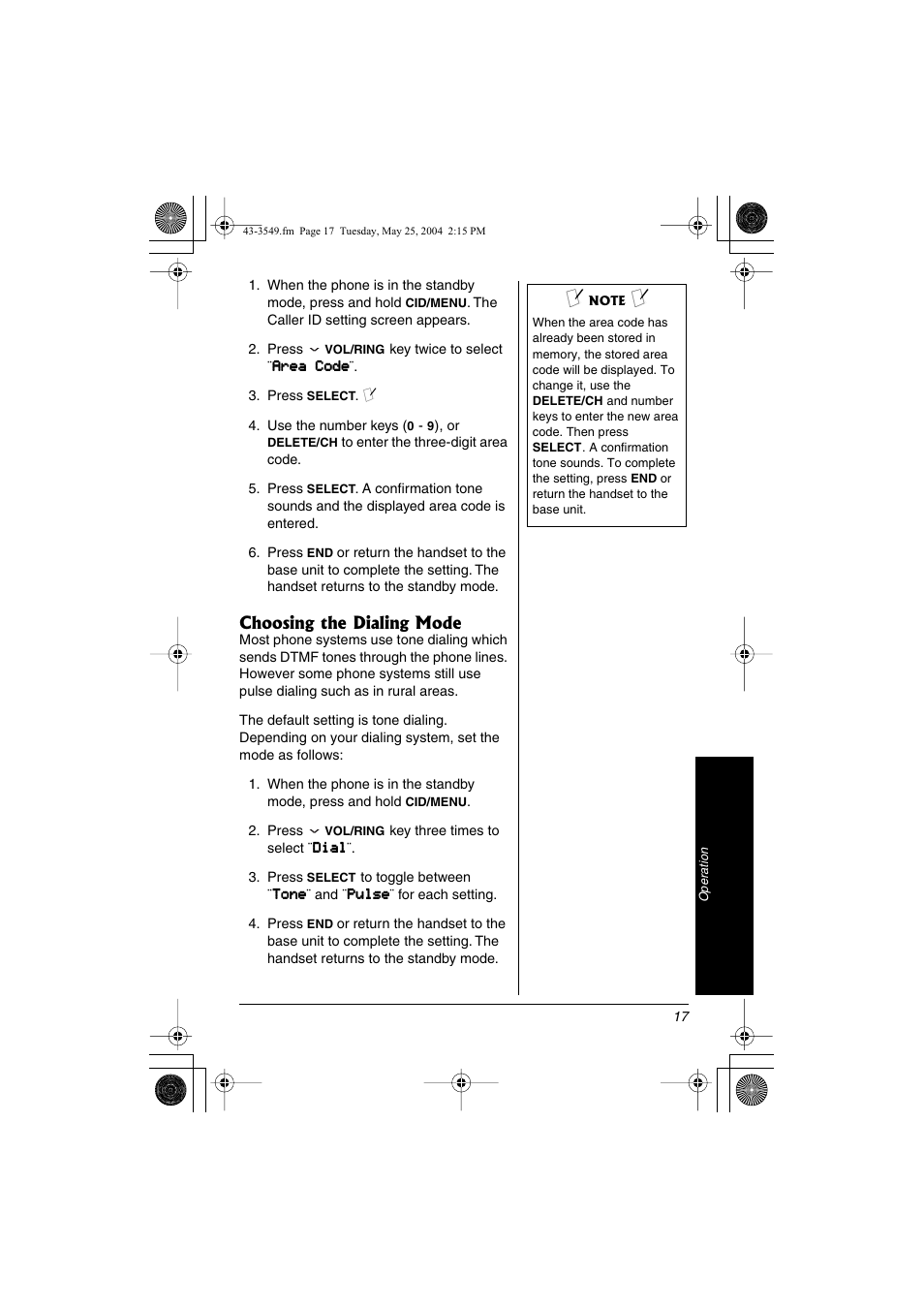 Radio Shack 43-3549 User Manual | Page 17 / 36
