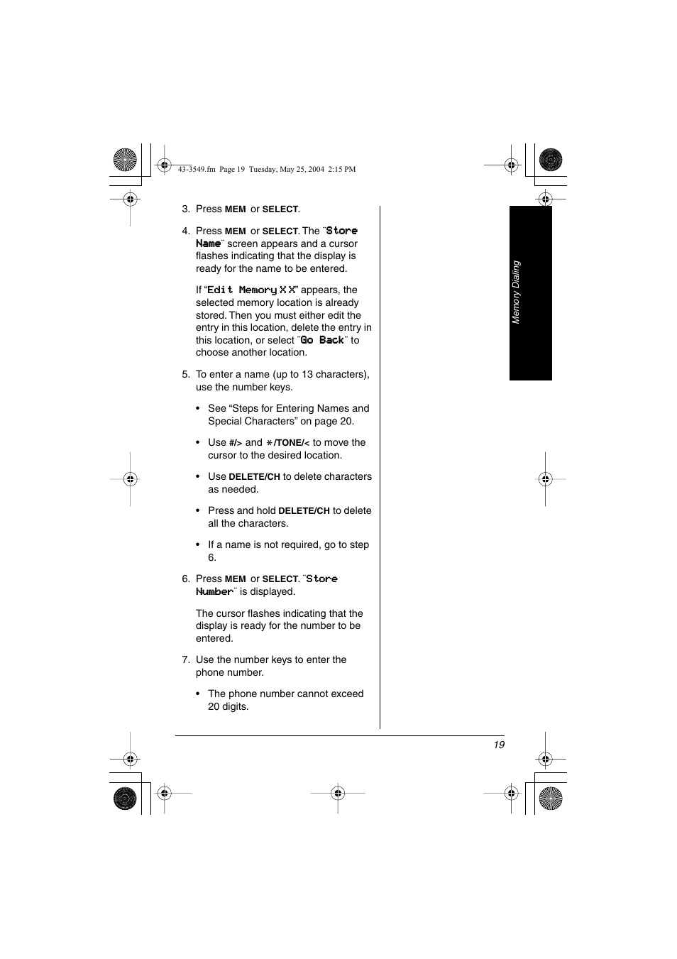 Radio Shack 43-3549 User Manual | Page 19 / 36