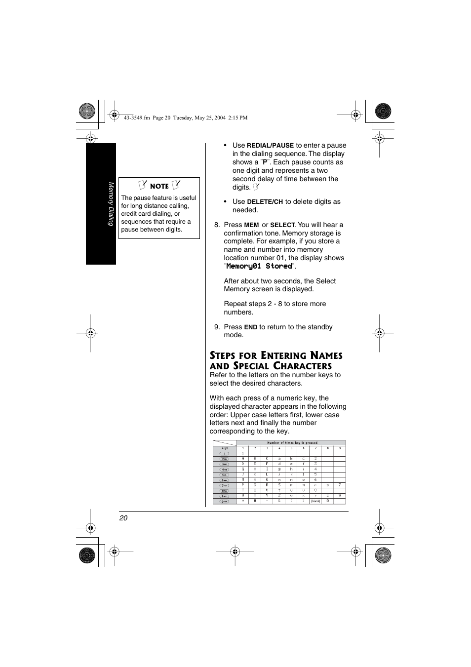 Radio Shack 43-3549 User Manual | Page 20 / 36