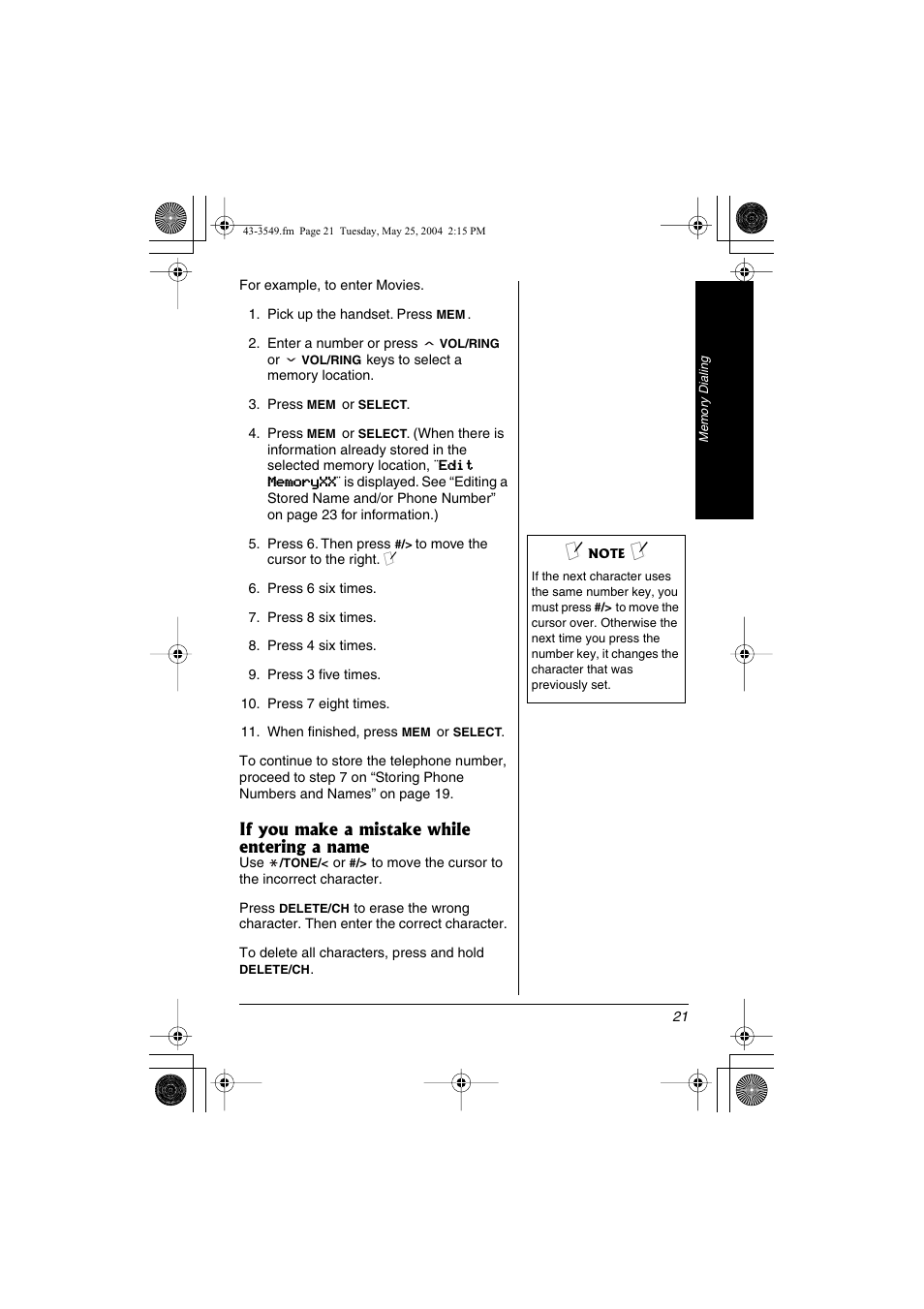 Radio Shack 43-3549 User Manual | Page 21 / 36