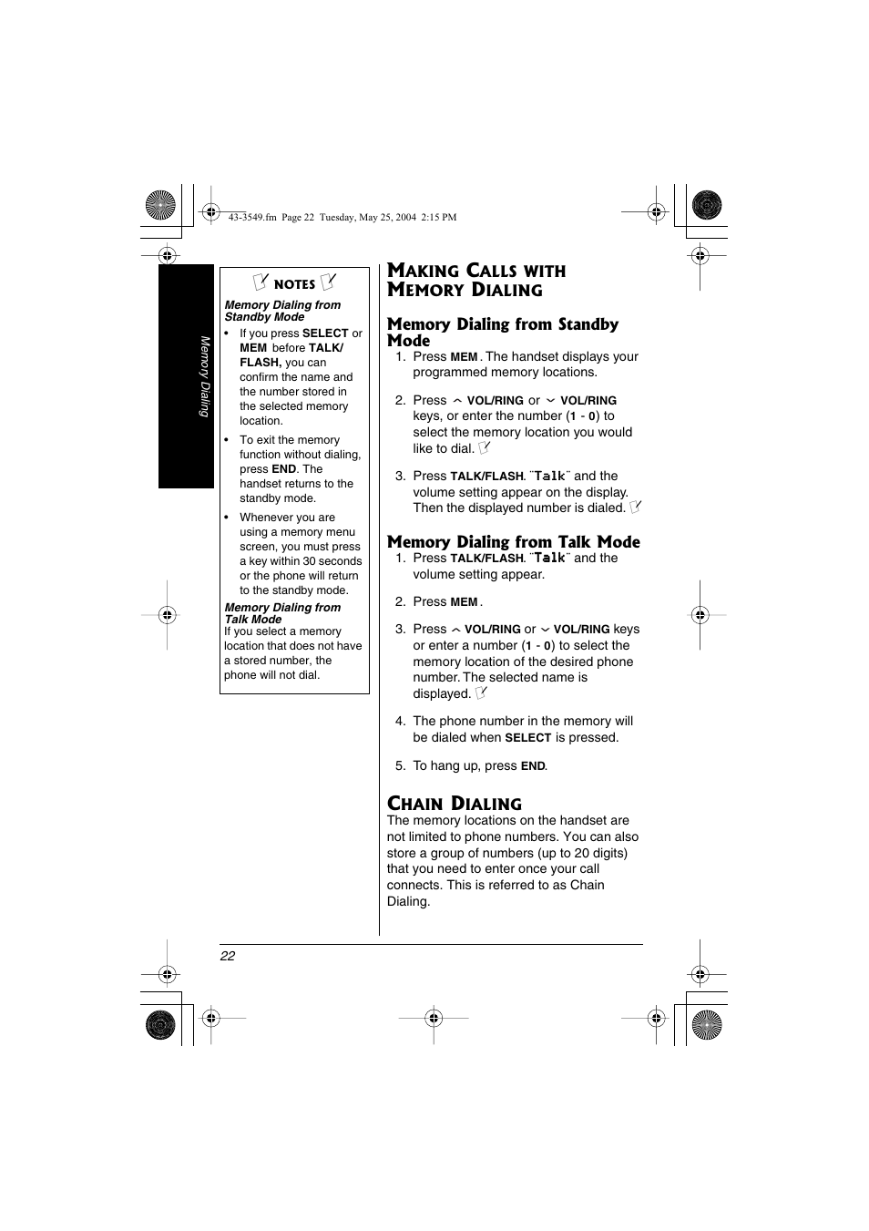 Radio Shack 43-3549 User Manual | Page 22 / 36