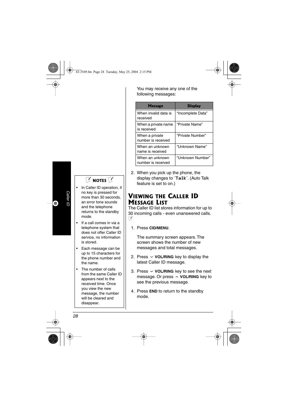 Id m | Radio Shack 43-3549 User Manual | Page 28 / 36