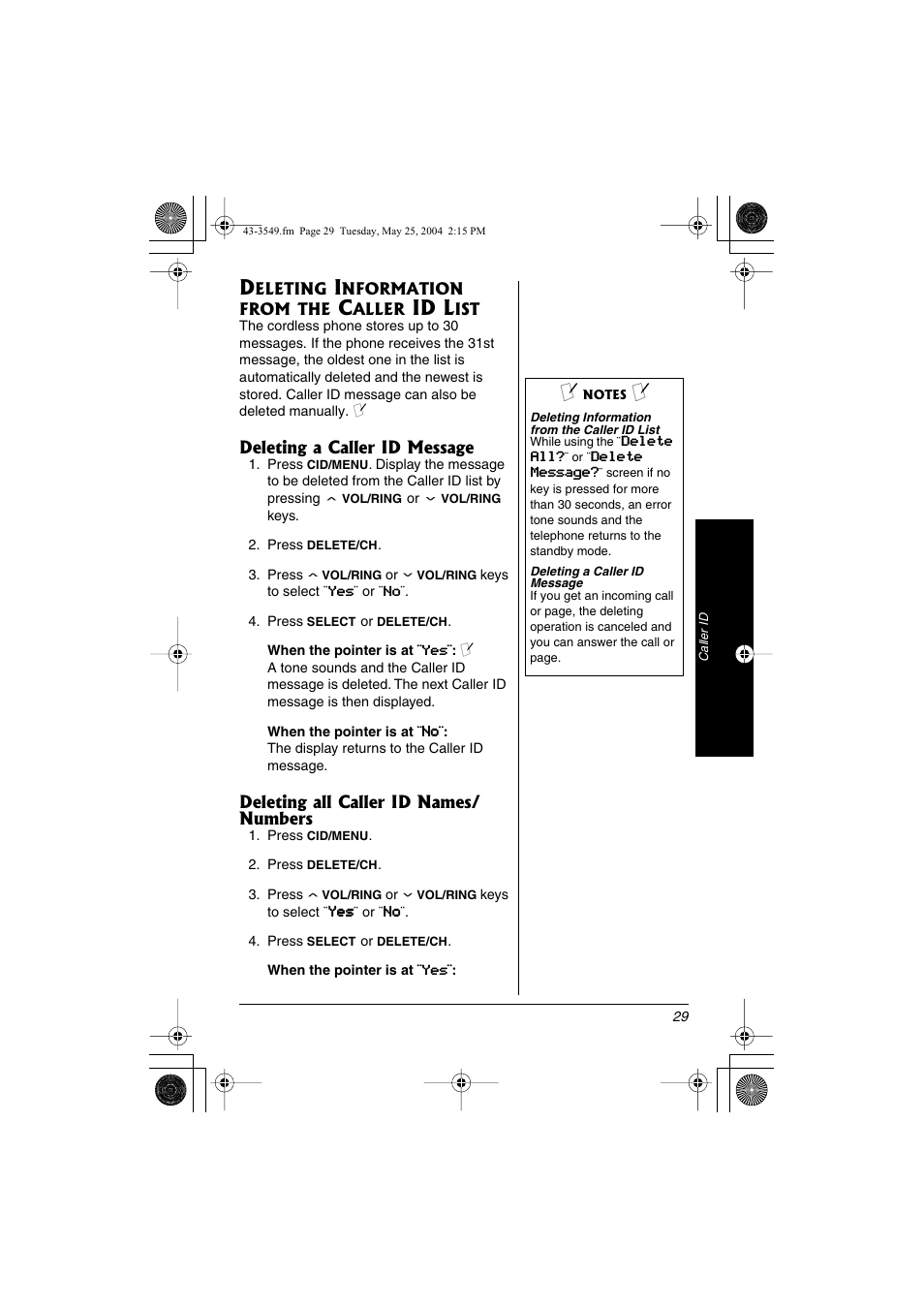 Id l | Radio Shack 43-3549 User Manual | Page 29 / 36