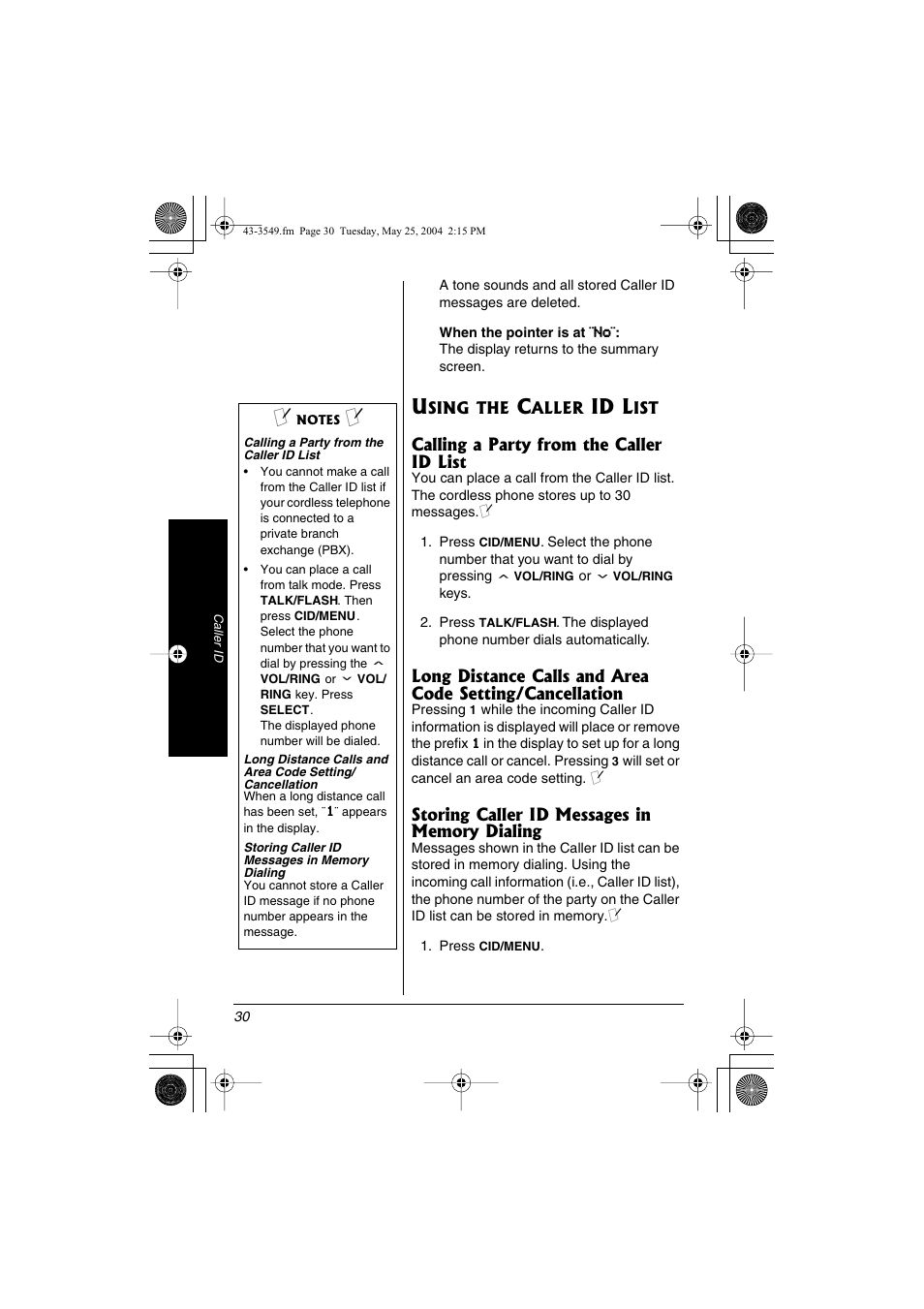 Id l | Radio Shack 43-3549 User Manual | Page 30 / 36