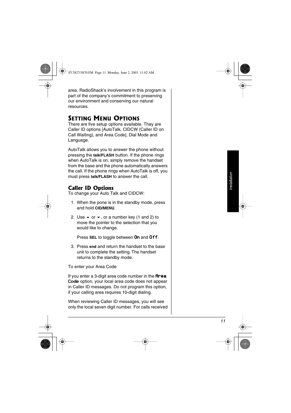 Radio Shack 43-3827 User Manual | Page 11 / 48