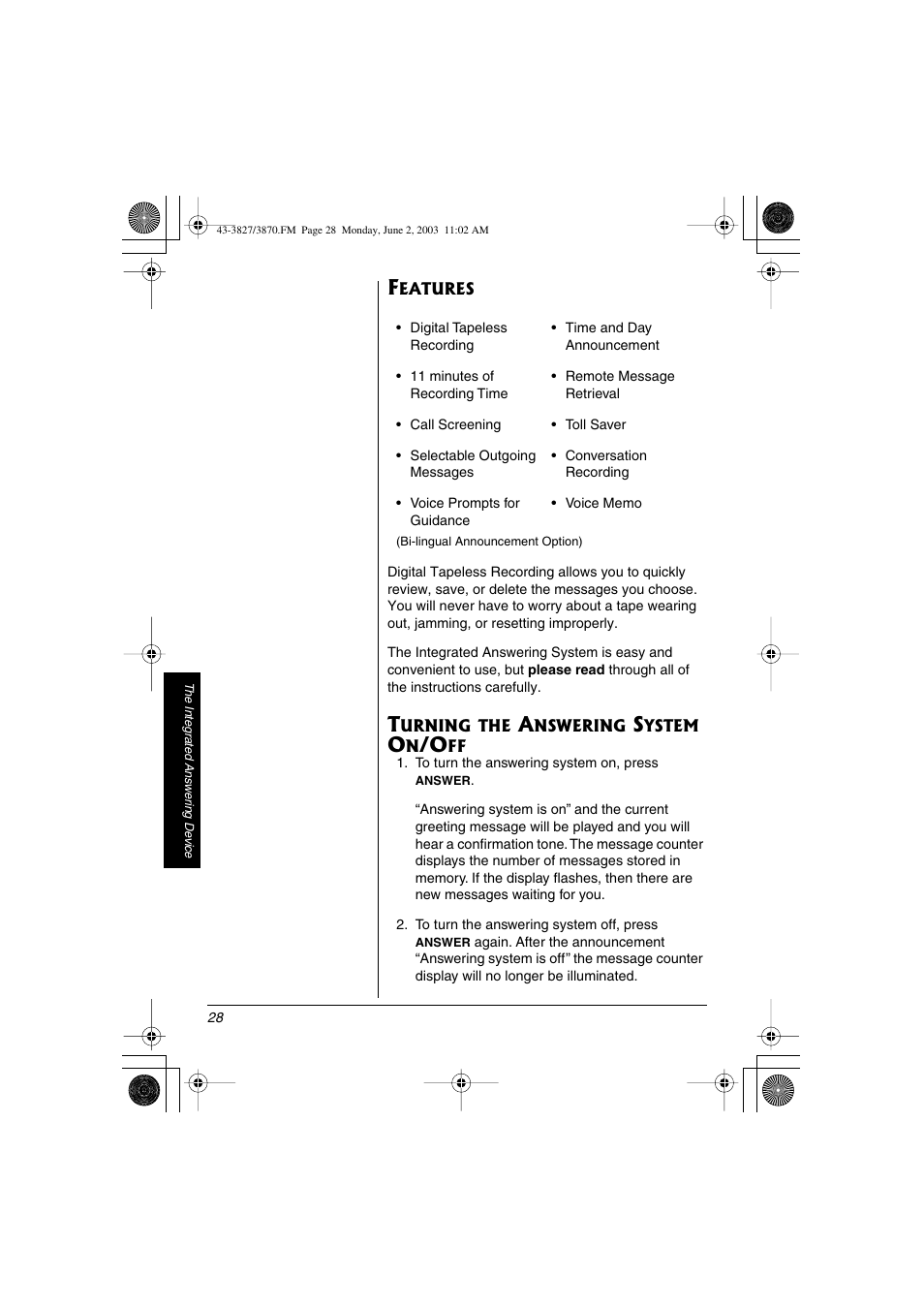 Radio Shack 43-3827 User Manual | Page 28 / 48