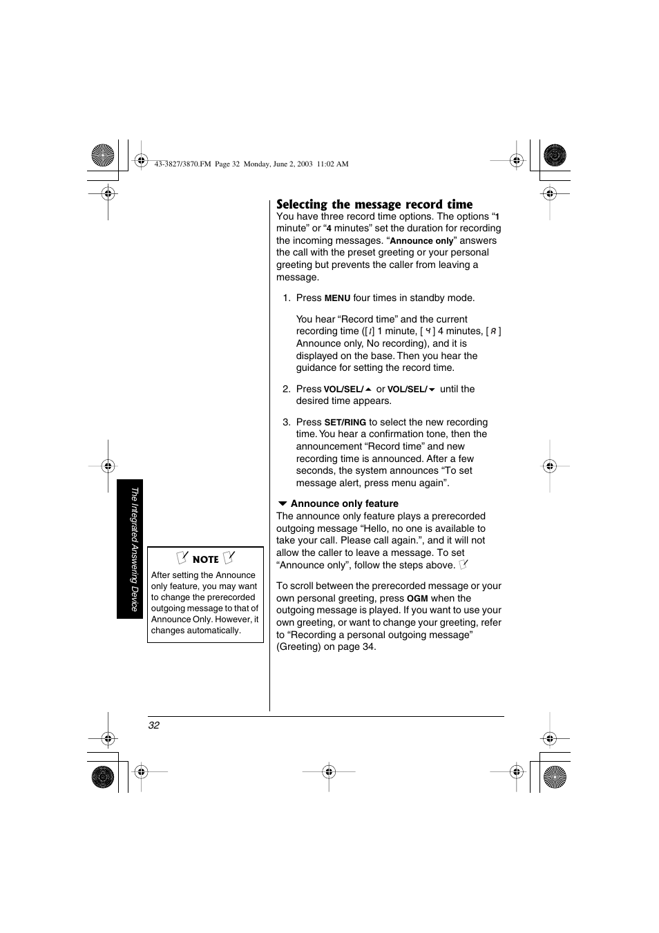 Radio Shack 43-3827 User Manual | Page 32 / 48