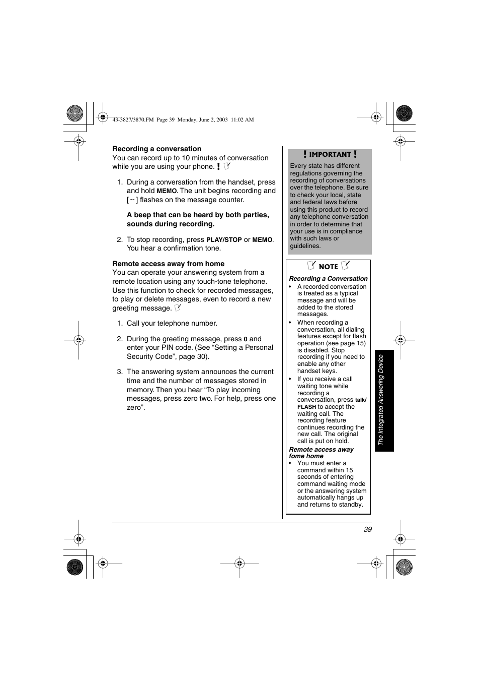 Radio Shack 43-3827 User Manual | Page 39 / 48