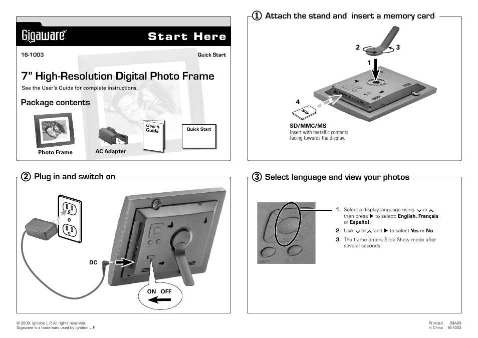 Radio Shack Gigaware 16-1003 User Manual | 1 page