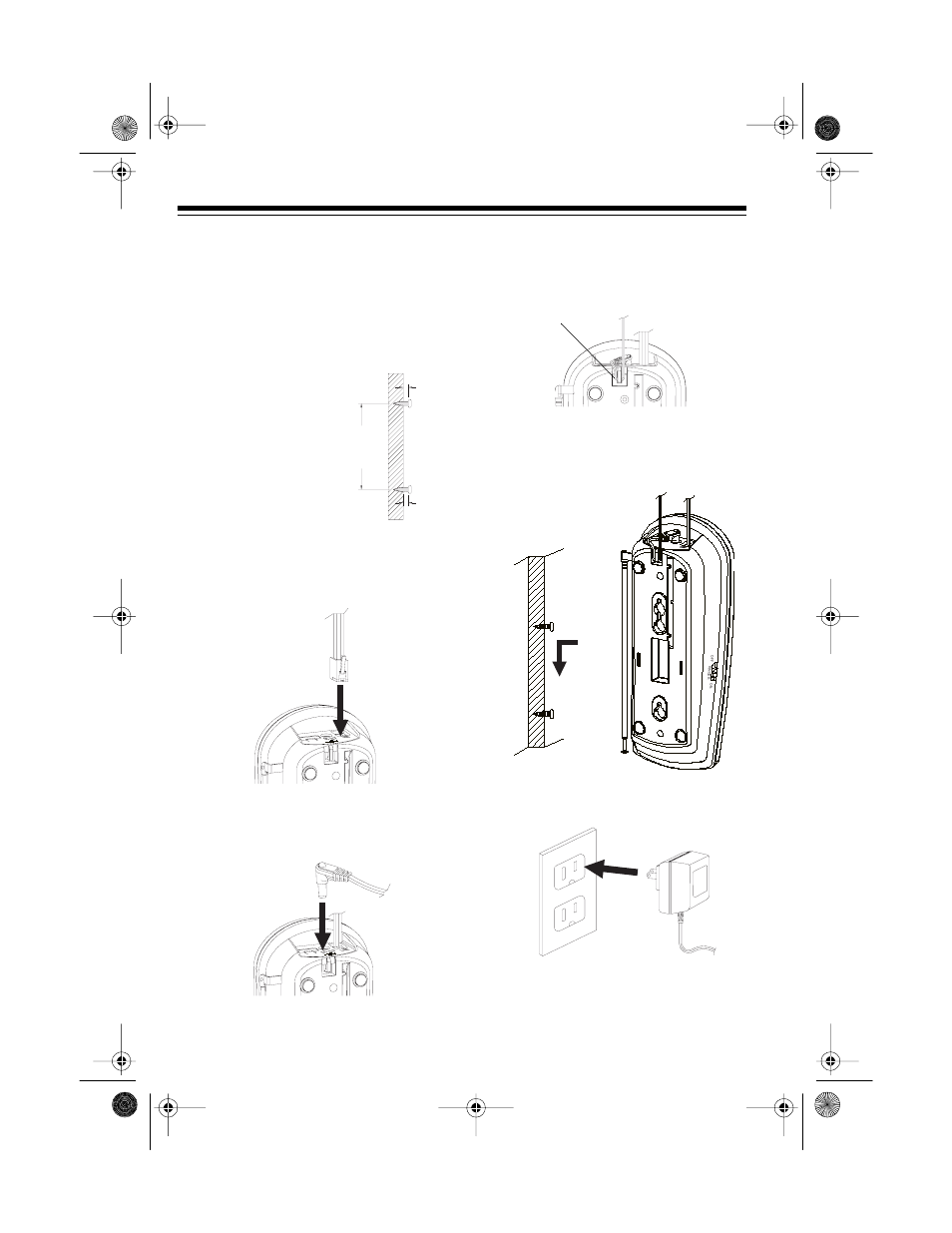 Mounting the base directly on the wall | Radio Shack ET-551 User Manual | Page 8 / 24