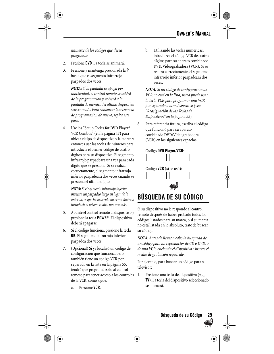 Búsqueda de su código | Radio Shack Kameleon 4-in-One User Manual | Page 29 / 58