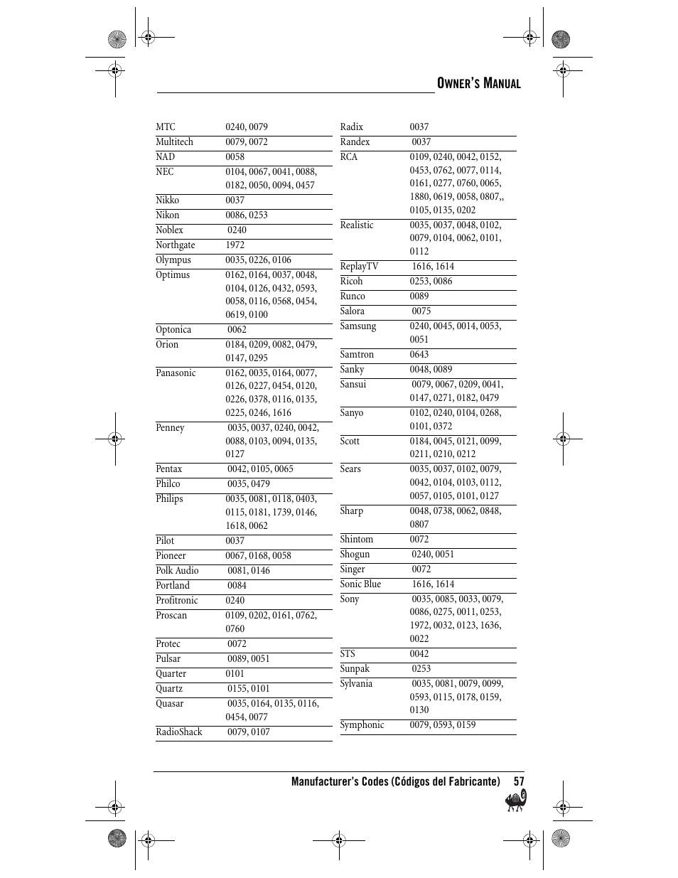 Radio Shack Kameleon 4-in-One User Manual | Page 57 / 58