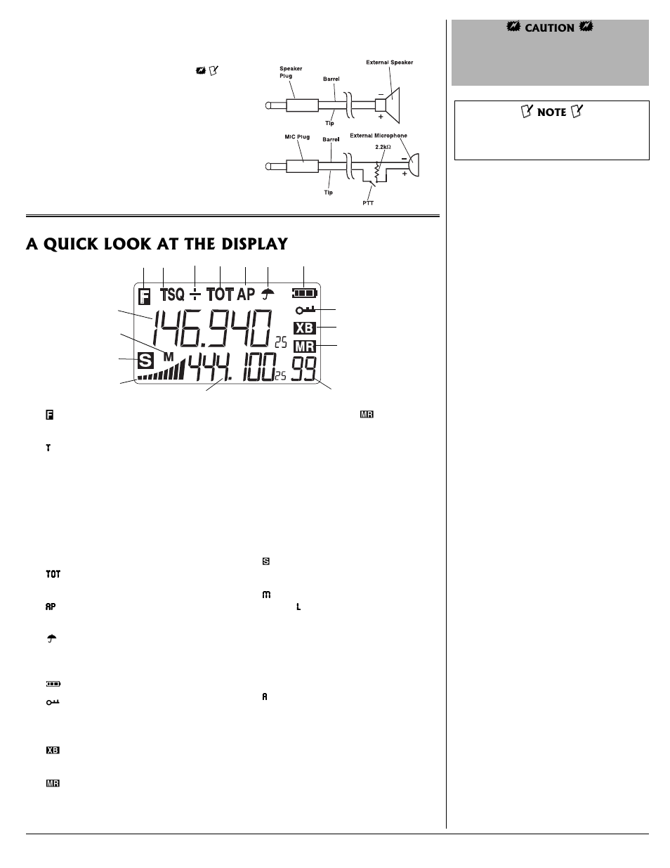 A quick look at the display | Radio Shack HTX-420 User Manual | Page 3 / 11