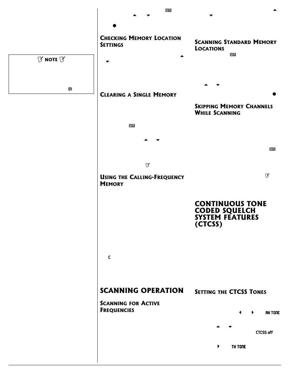 Scanning operation, Setting the ctcss tones | Radio Shack HTX-420 User Manual | Page 6 / 11