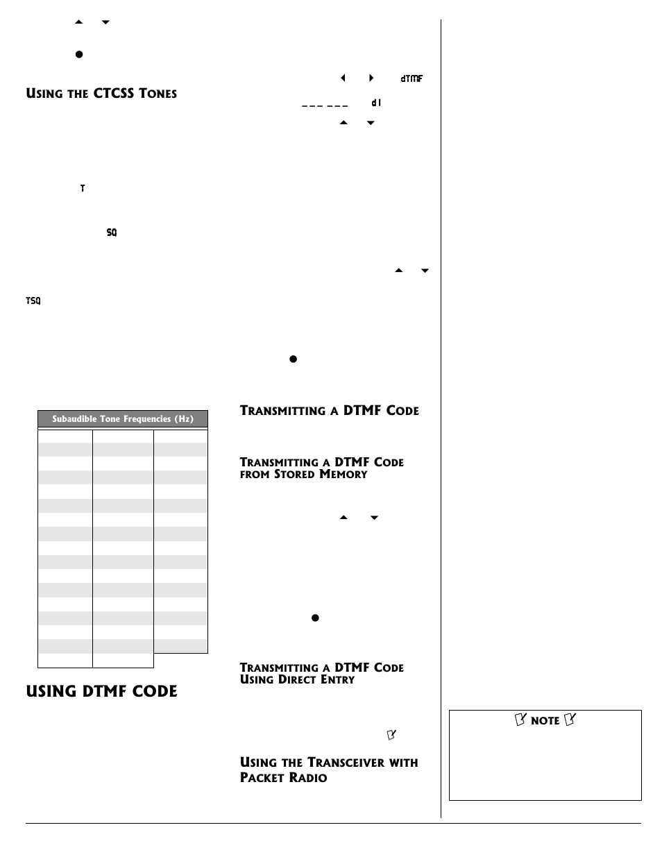 Using the ctcss tones, Using dtmf code | Radio Shack HTX-420 User Manual | Page 7 / 11