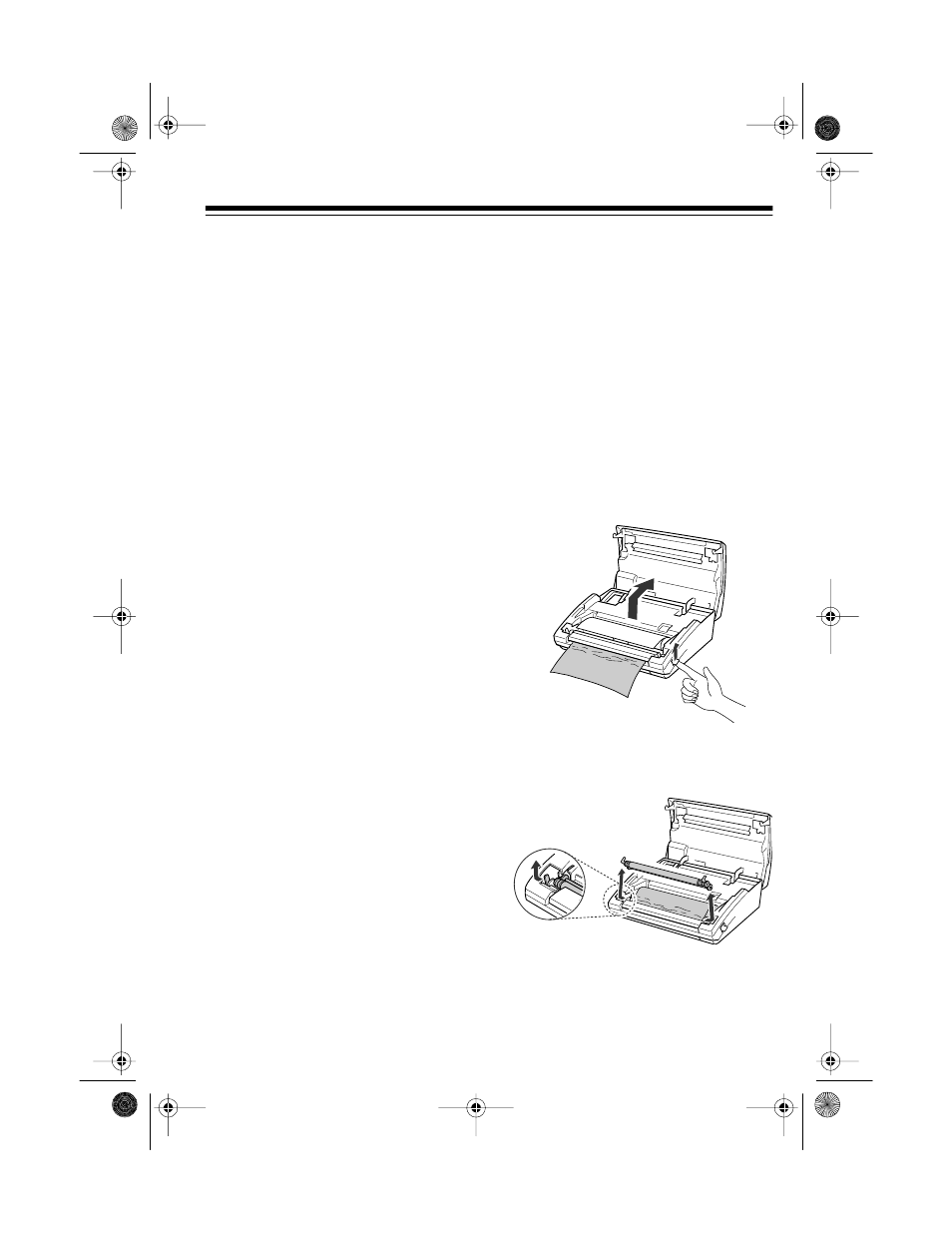 Troubleshooting, Error messages, Clearing a document jam | Radio Shack TFX-1031 User Manual | Page 29 / 36