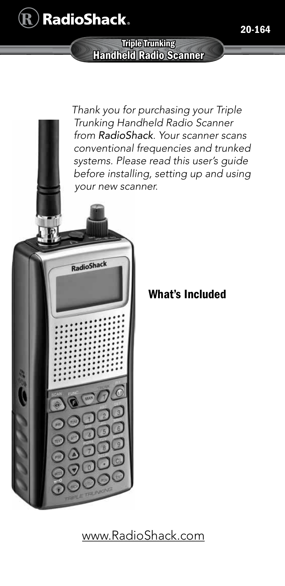 Radio Shack 20-164 User Manual | 41 pages