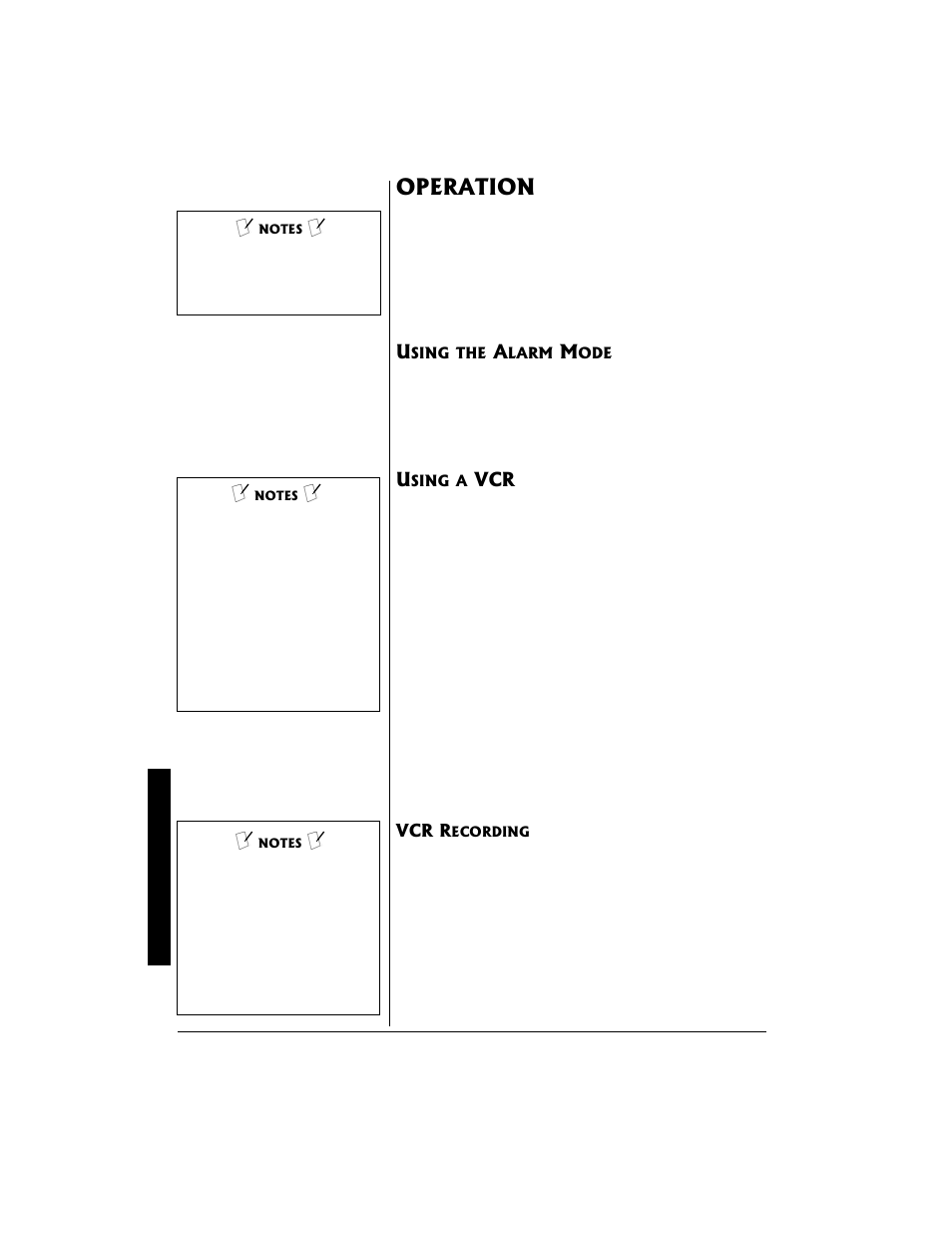 Operation, Using the alarm mode using a vcr, Vcr recording | Radio Shack 49-2514 User Manual | Page 6 / 8