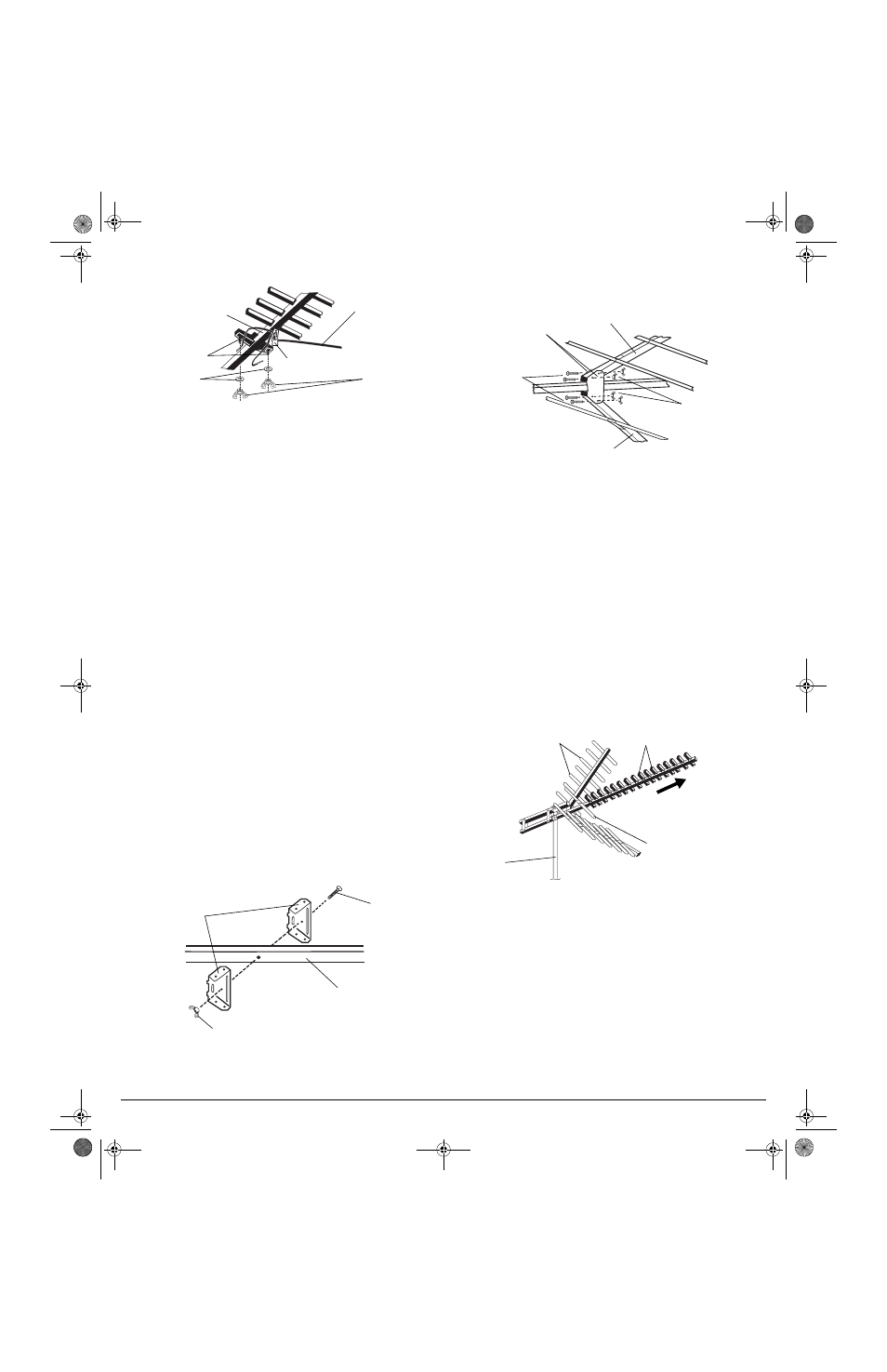 Unfolding the antenna’s elements, Attaching to the mast, Using twin-lead cable | Radio Shack U-120XR User Manual | Page 2 / 4