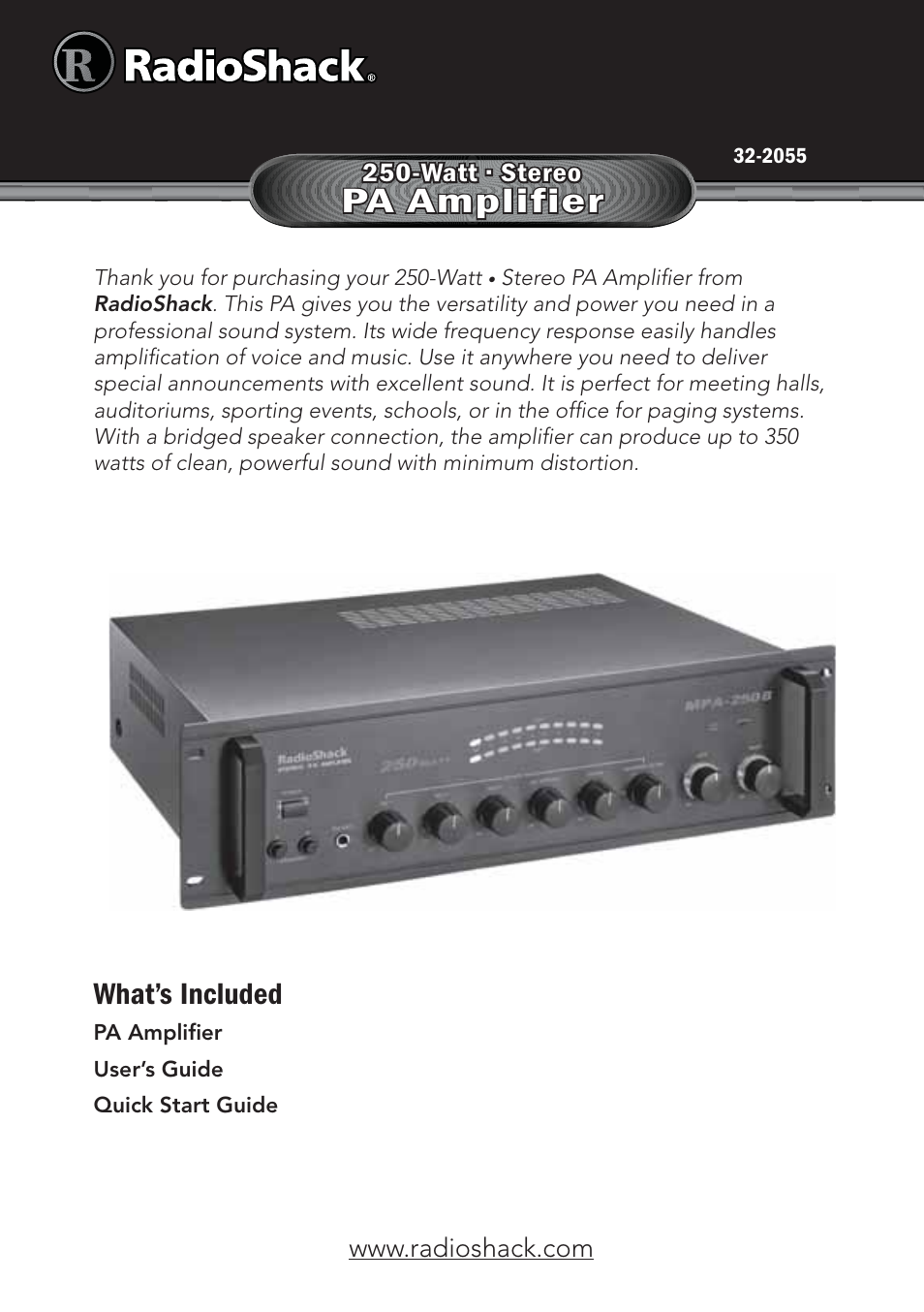 Radio Shack 32-2055 User Manual | 24 pages