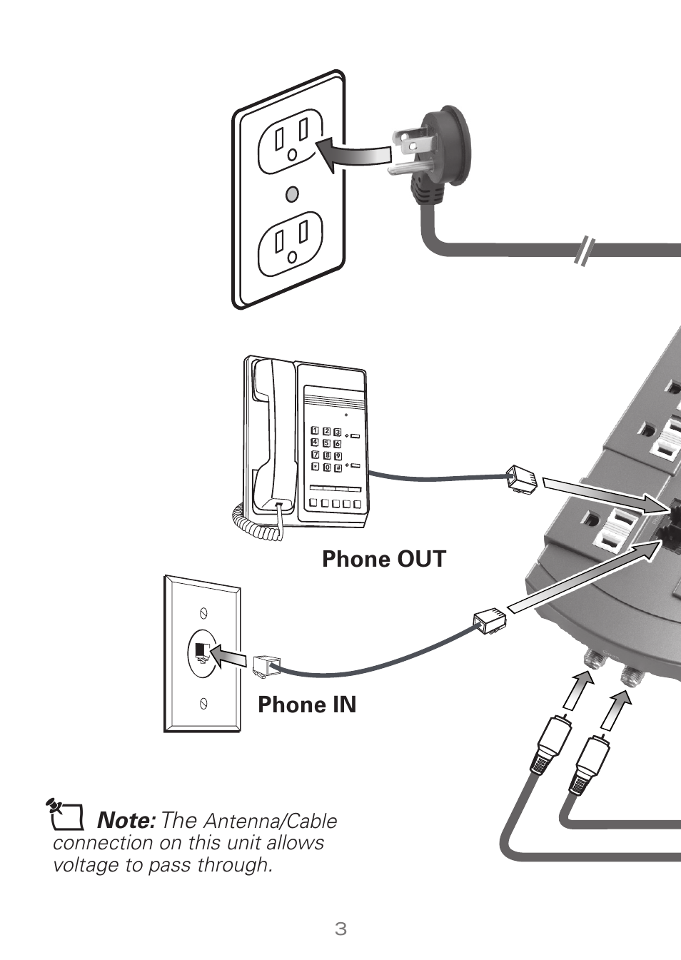 Phone in phone out | Radio Shack Enercell 61-188 User Manual | Page 3 / 10