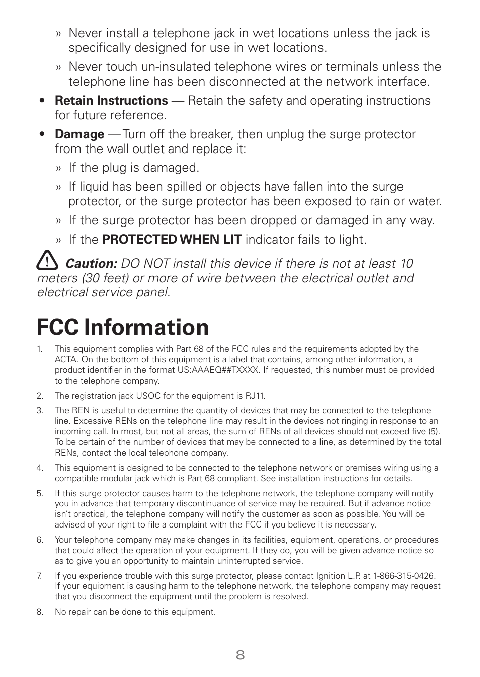 Fcc information | Radio Shack Enercell 61-188 User Manual | Page 8 / 10