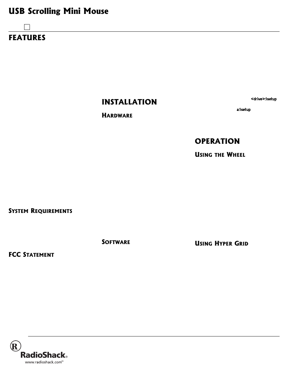 Radio Shack 26-552 A User Manual | 3 pages