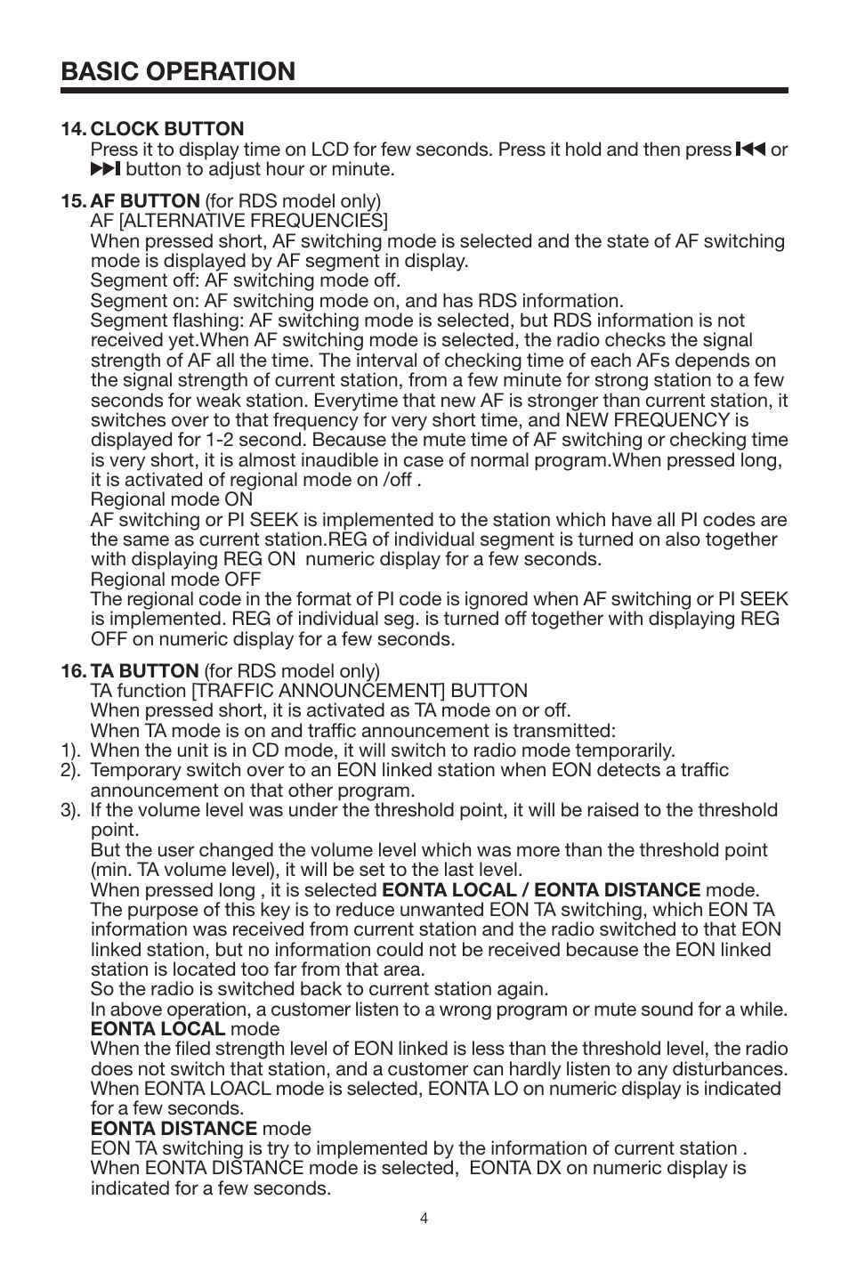 Basic operation | Radio Shack PLCD35 User Manual | Page 5 / 12